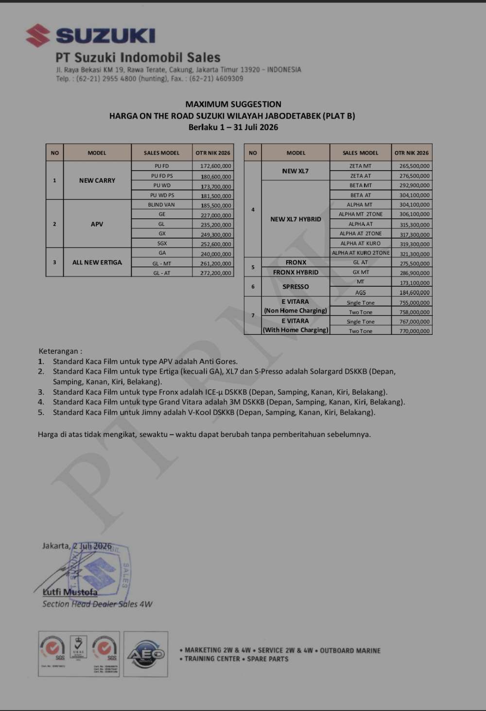 Pricelist 2